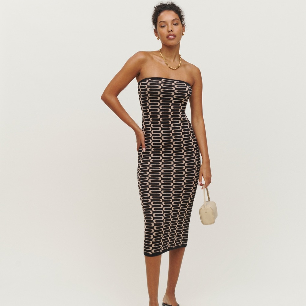 Reformation Cianna Strapless Midi Dress